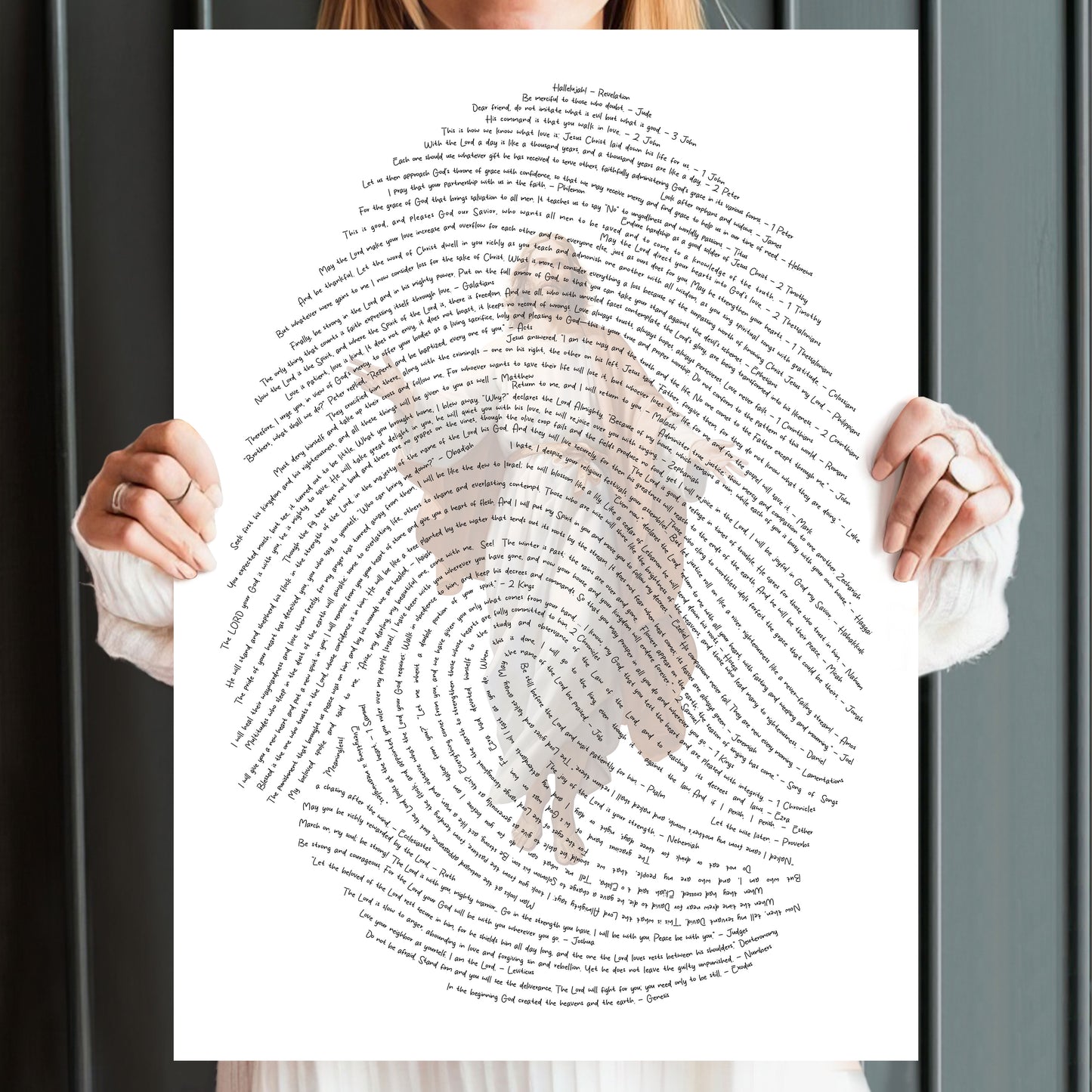 God's Fingerprints - Black On White | Tabletop Poster