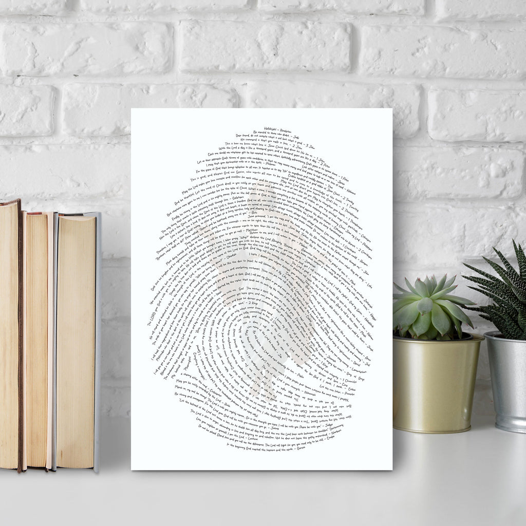 God's Fingerprints - Gold On Black | Tabletop Poster