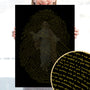 God's Fingerprints - Gold On Black | Tabletop Poster