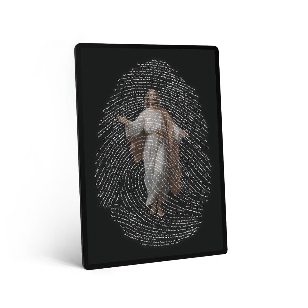 God's Fingerprints - White on Black | Tabletop Poster