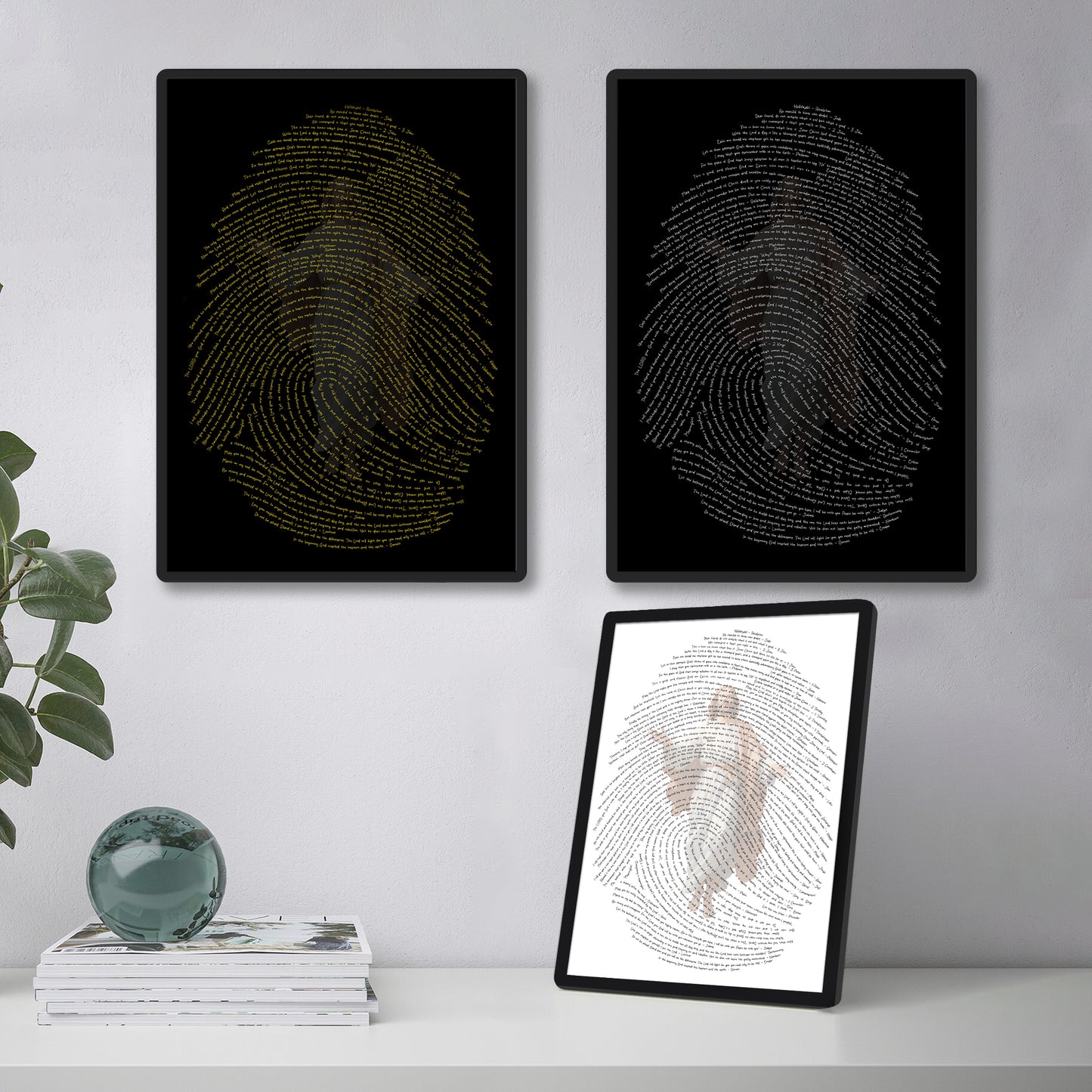 God's Fingerprints - White on Black | Tabletop Poster