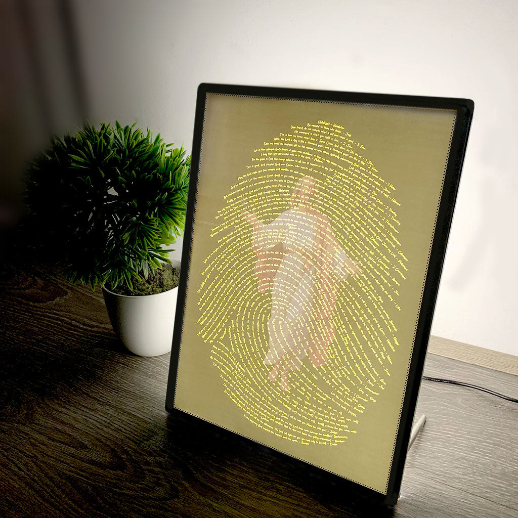 God's Fingerprints - Gold On Black | Tabletop Poster